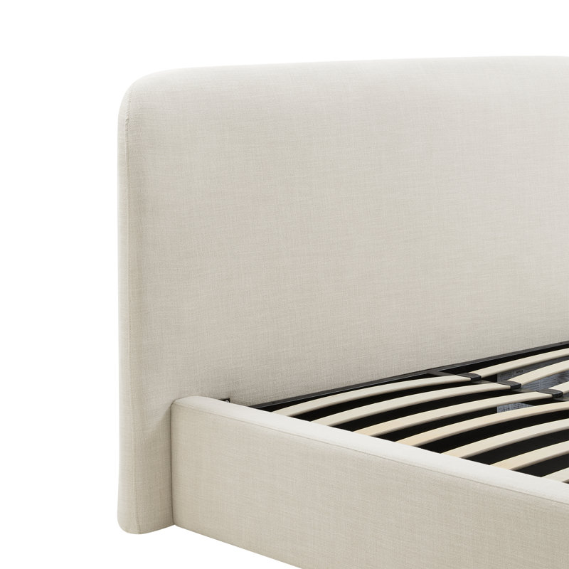 Lit plateforme avec rangement Bella, Crème
