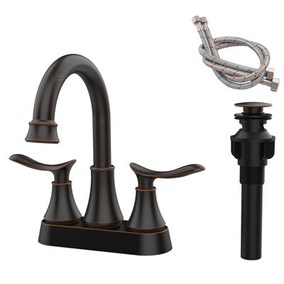 Robinet de salle de bain central huilé en bronze huilé, lavabo de meuble-lavabo en métal avec bonde escamotable