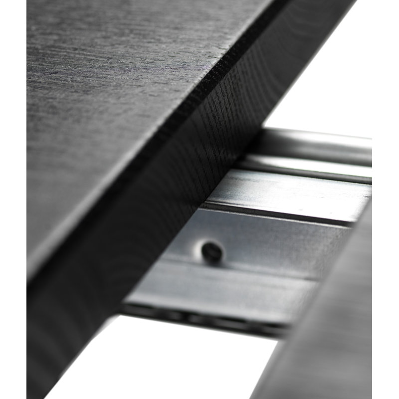 Bjork Oak Extendable Dining Table, 29.13”H x 110.24”L x 39.37”W, Black