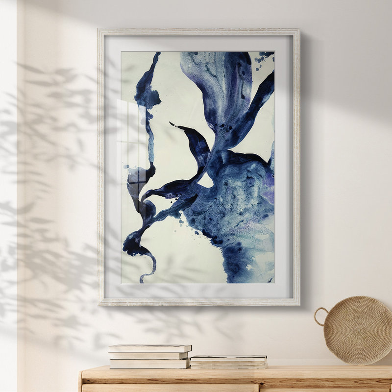 Indigo II - impression encadrée, H 19,5 po x l 16,5 po, Blanc