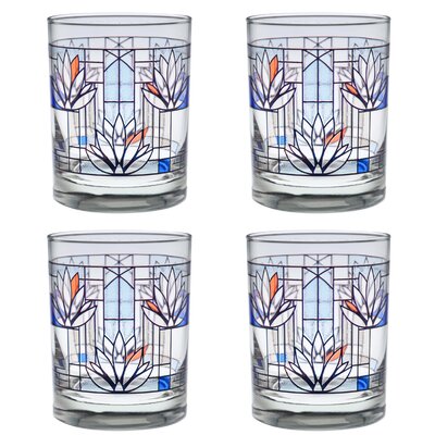 Waterlilies 14 oz. Whiskey Glass -  Frank Lloyd Wright, 359WL0065-4DS