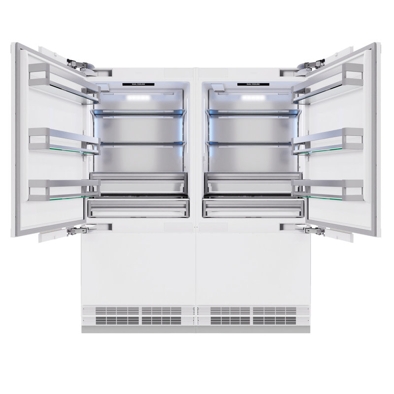 ZLINE Autograph 72 in. Panel Ready Built-In Refrigerator w/ Polished Gold Accents, Panel Ready/Graphite Gray/Matte Black