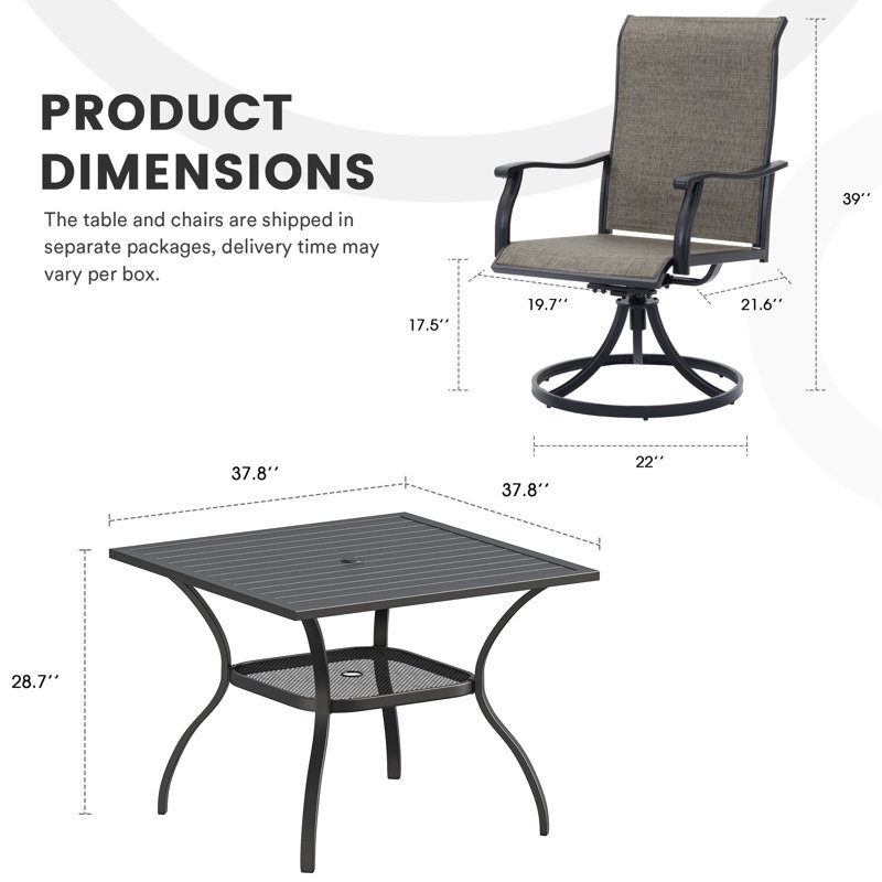 Ensemble repas pour patio, Noir / brun