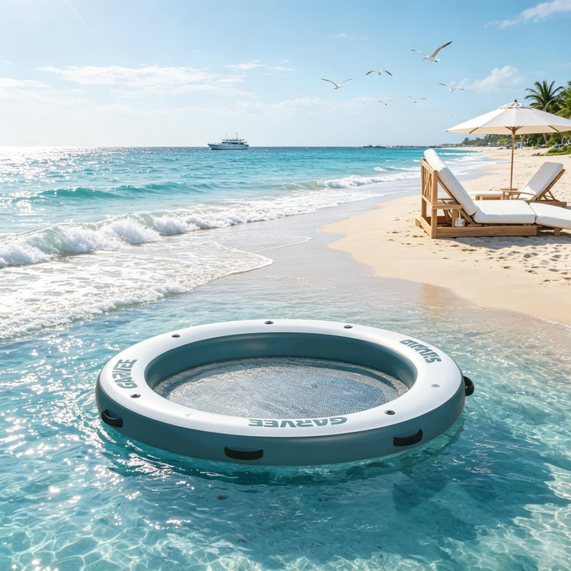 Îlot flottant 8 x 8 pi avec centre ouvert de 6 pi pour piscine et bateau