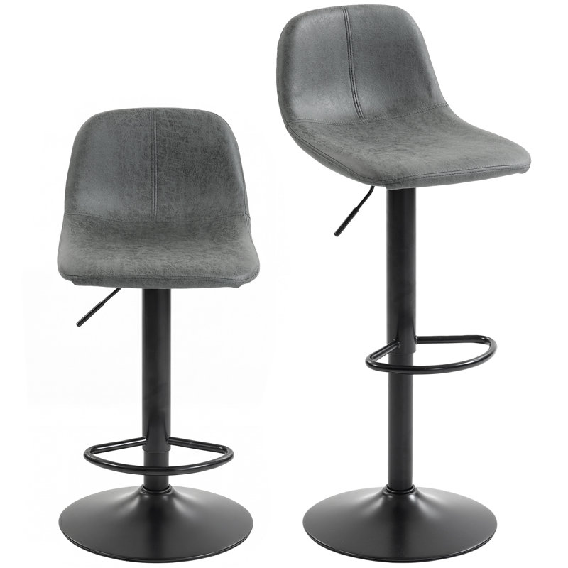 Swivel Upholstered Adjustable Height Counter Stool with Metal Frame