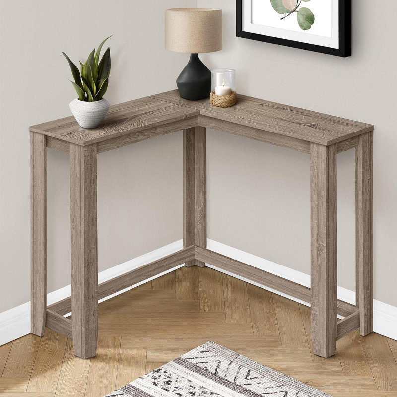 Table d'appoint, console, vestibule, étroit, d'angle, salon, chambre à coucher, stratifié, contemporain, moderne, Taupe