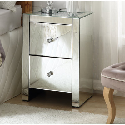 18'' W Glass Nightstand