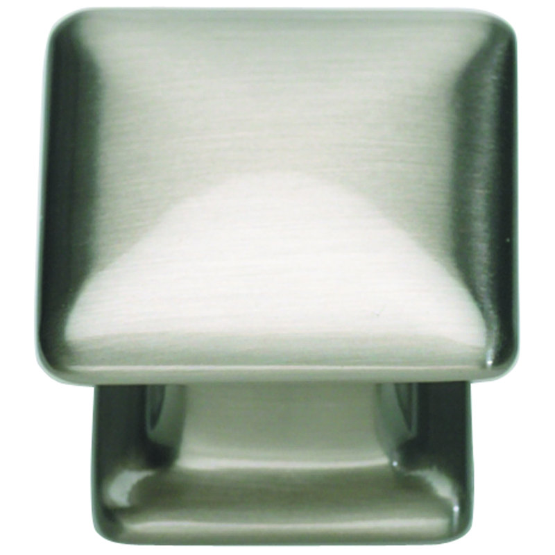 Alcott 1 1/4" Length Square Knob, Brushed Nickel