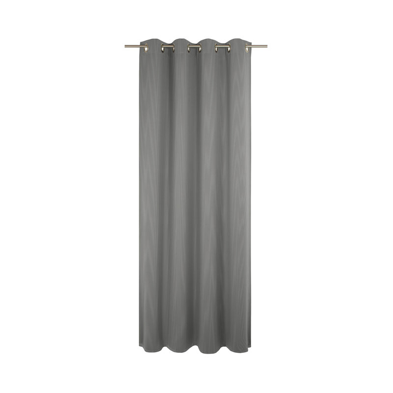 Yvette Eyelet Opaque Single Curtain, 145cm Width x 225cm Drop, Grey/Brown/Blue