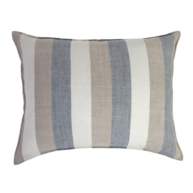 Montecito Ocean and Natural Linen Decorative Bed Pillow