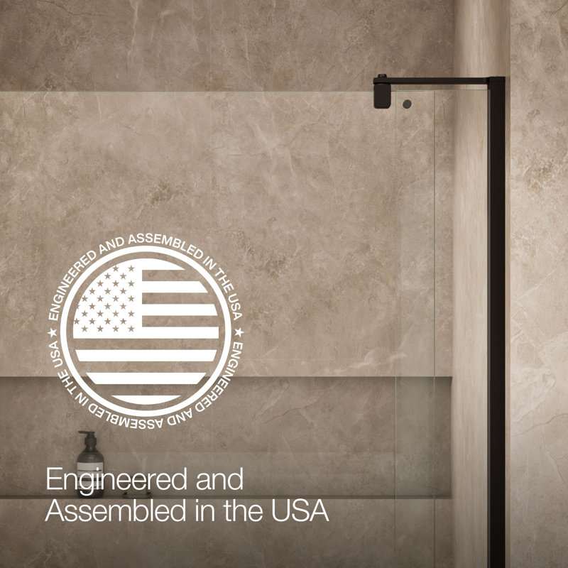 Revel 48'' x 70'' Pivot Shower Door with CleanCoat® Technology, Anodized Dark Bronze, Crystal Clear