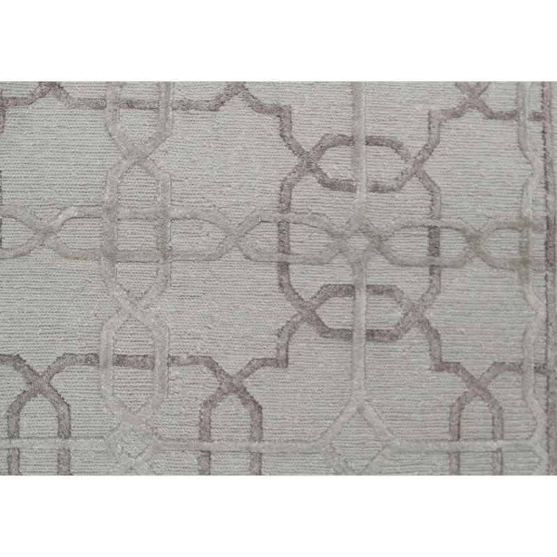 Cotton Geometric Area Rug in Silver