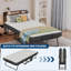 Lit pliant 190 x 97 cm avec matelas en mousse à mémoire de forme de 13 cm, lit d'appoint roulant avec roulettes verrouillables et cadre métallique de 204 kg pour chambre d'amis.