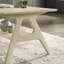 Table de bout avec tablette Mid-Century moderne en bois, blanc cassé-820101509