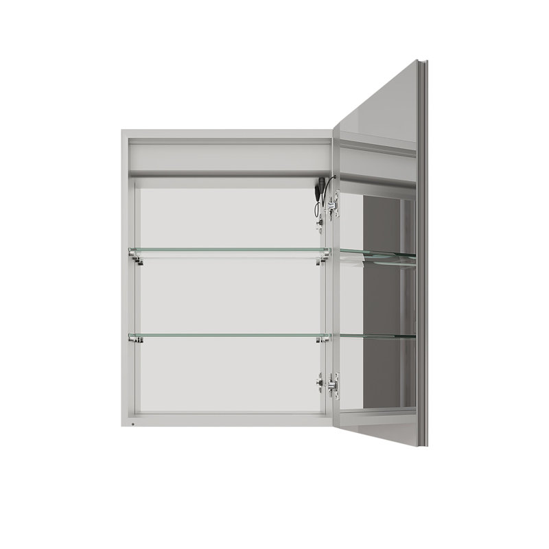 Armoire de salle de bain avec miroir à DEL 26 po x 20 po - Pharmacie avec support à porte simple 3000k à 6000k