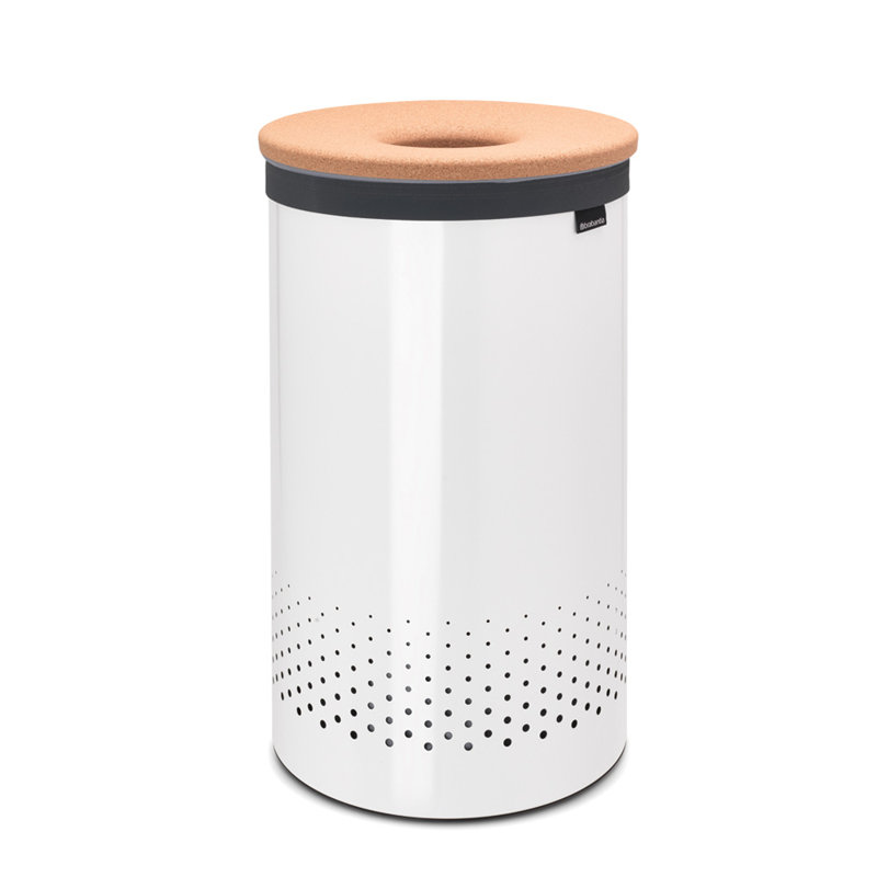Brabantia Cork Lid Laundry Bin 60 Litre, White