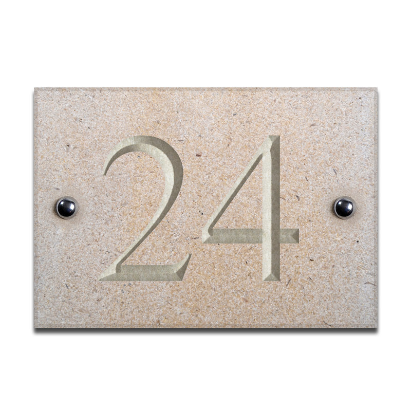 Chebanse 10cm H Stone House Number, 43, White