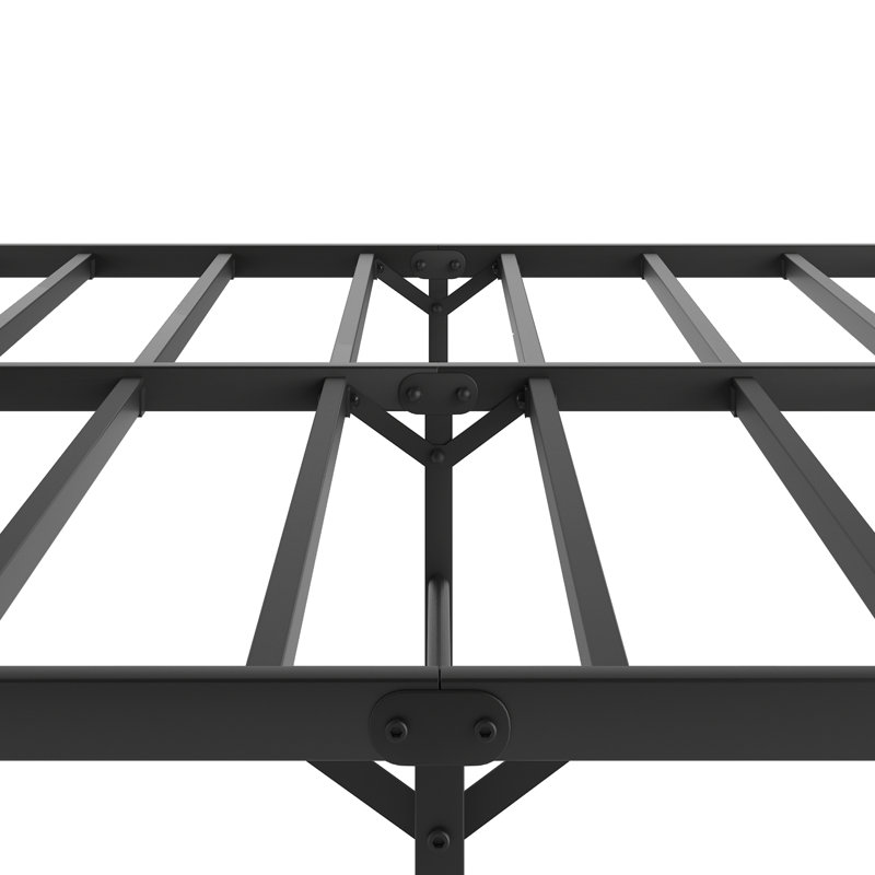 Structure de lit plateforme en métal de taille unique - métal, sans sommier, look contemporain, sommeil nocturne stable et sans bruit, caractéristique principale, construction complète, style, sommeil réparateur avec lattes