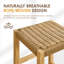 Modern Minimalist Woven Rope Bar Stool, Solid Wood Counter Stool, Armless Accent Chair with Breathable Woven Seat, Multi-use Stool for Kitchen, Patio & Living Space-136155562-136856079
