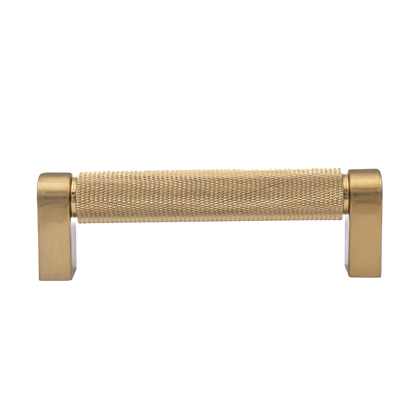 Kent Knurled Bar Cabinet Pull, Satin Brass, 3.75"
