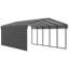 Abri d'auto en acier avec 1 paroi latérale, 12 x 24 x 7-100015424