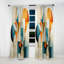 Rideau obscurcissant abstrait orange Mid Century Harmony In Geometric I - Mid-Century - 1 panneau-107832187