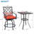 Jayc 2 - Person Square Outdoor Patio Bar Dining Sets with Cushions, Outdooor 3 Pieces Bar Height Dining Set with Swivel Chairs & Metal Slat Table