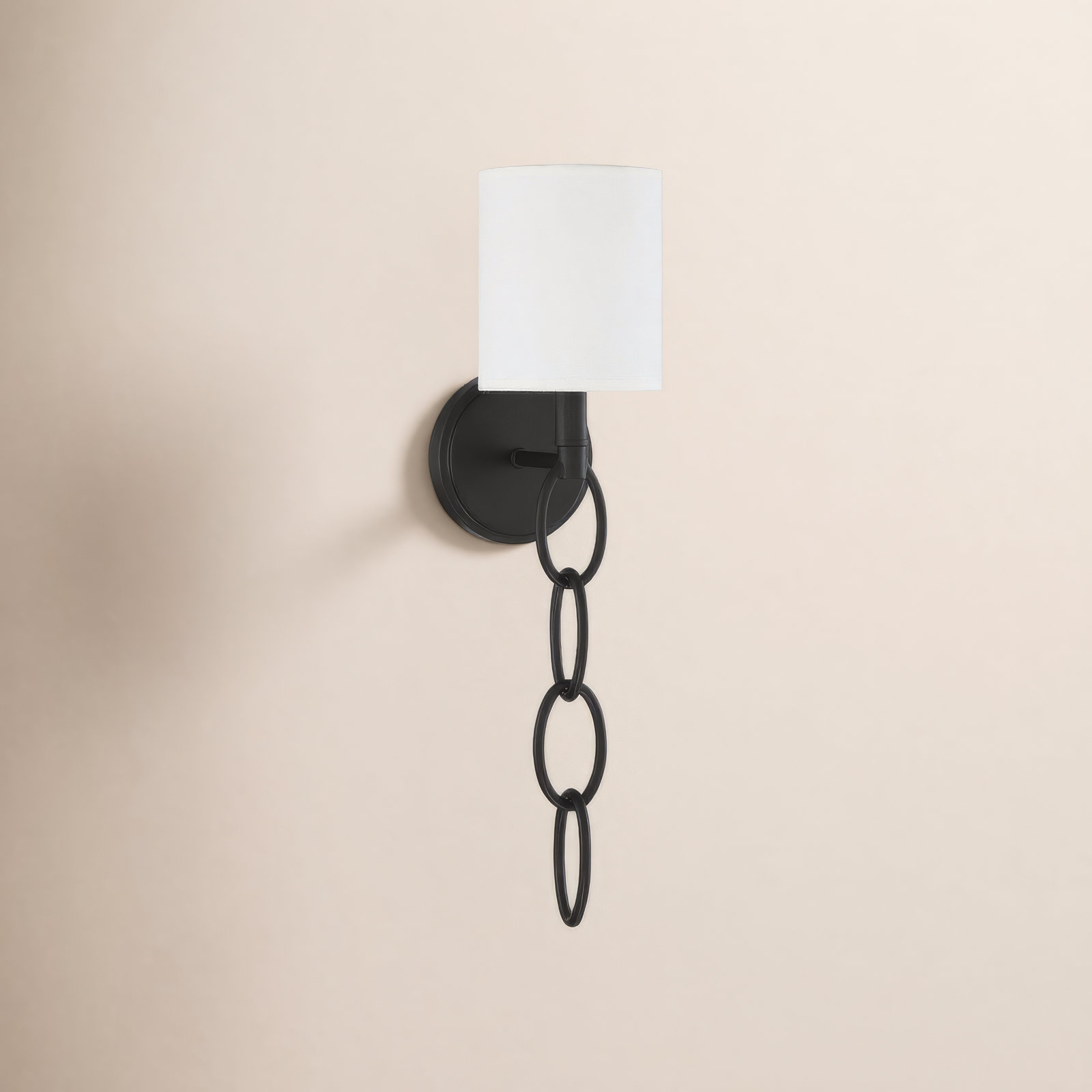 Jordy Single Light Steel Dimmable Wallchiere, Black