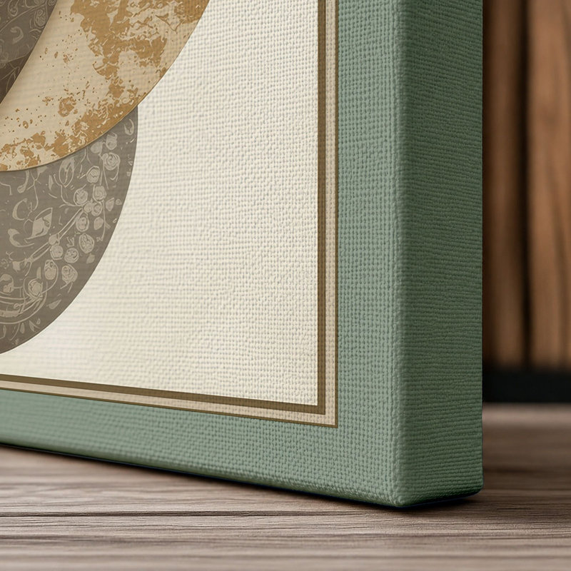 Lotus and Leaves Botanical - Wrapped Canvas, 18x12 - 45.7 x 30.5 cm, Sage Border