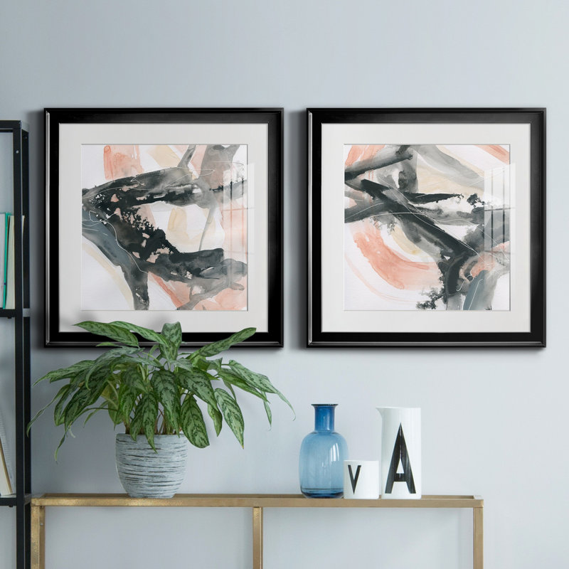 Intersection I - ensemble de 2 cadres photo, H 26,5 po x l 53 po x P 1,5 po, Noir
