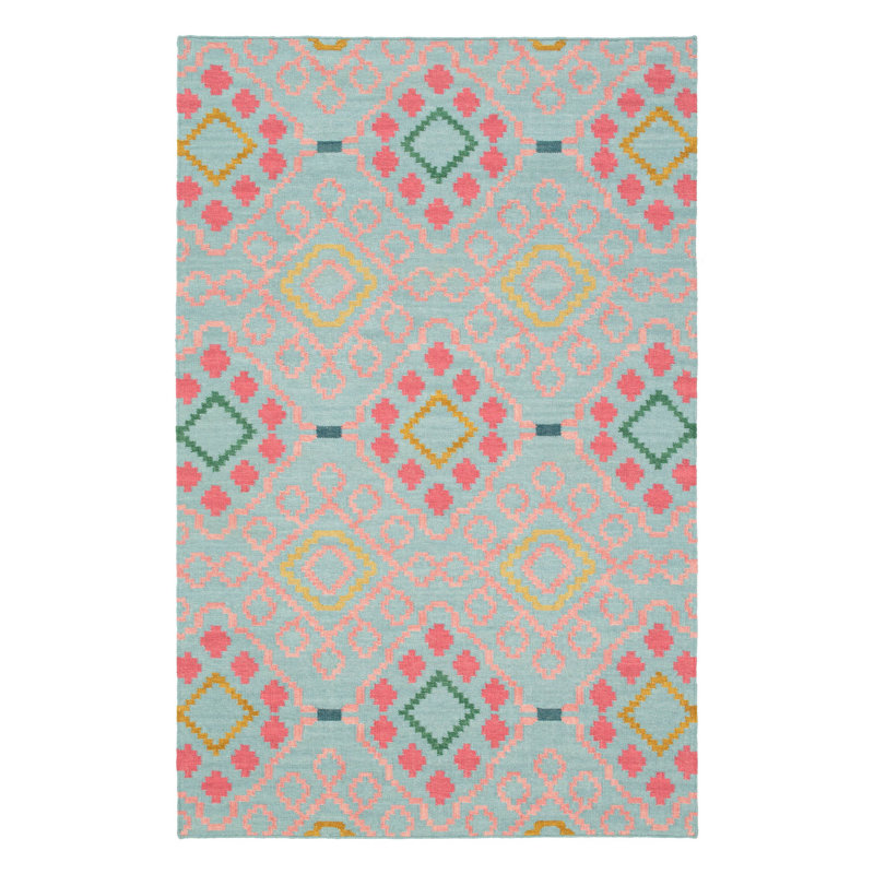 Kit Kemp x Annie Selke Jelly Roll Multi Handwoven Wool Rug, Rectangle 2' x 3'