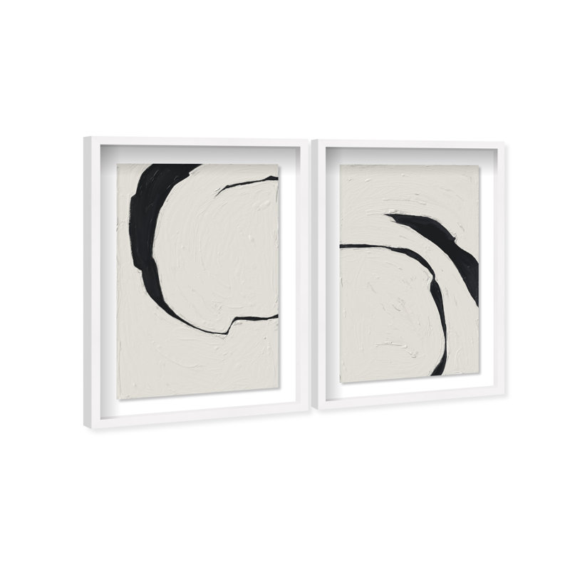 Positive Spaces Set by Oliver Gal, 25.5" H x 17.5" W, White Shadowbox