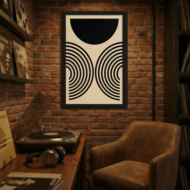 Abstract Abstract Geometric Black And Beige Pattern