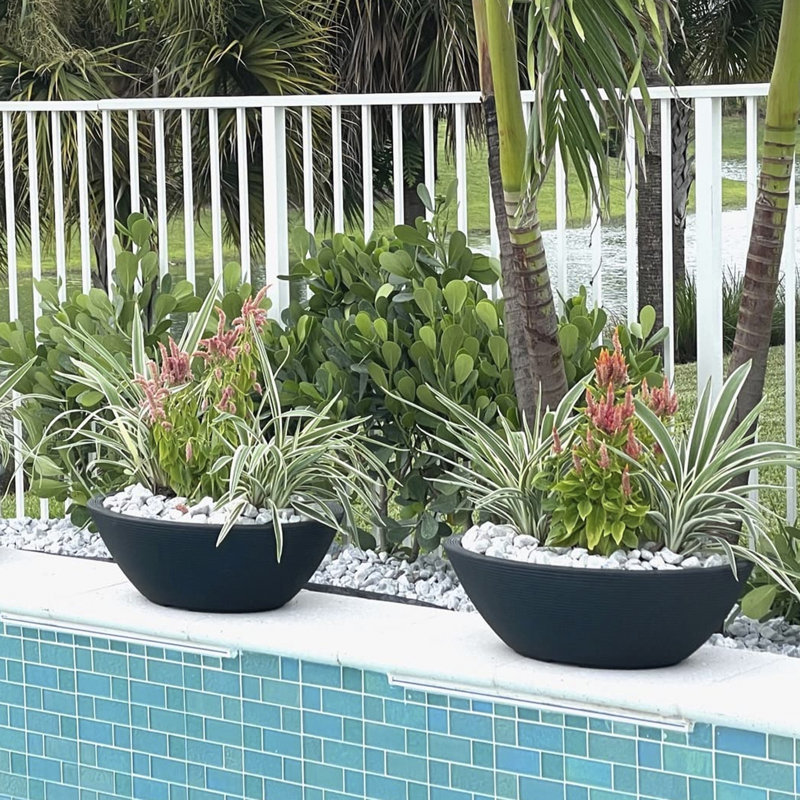 Delano Planter, Caviar Black, 10" H x 30" W x 21.1" D