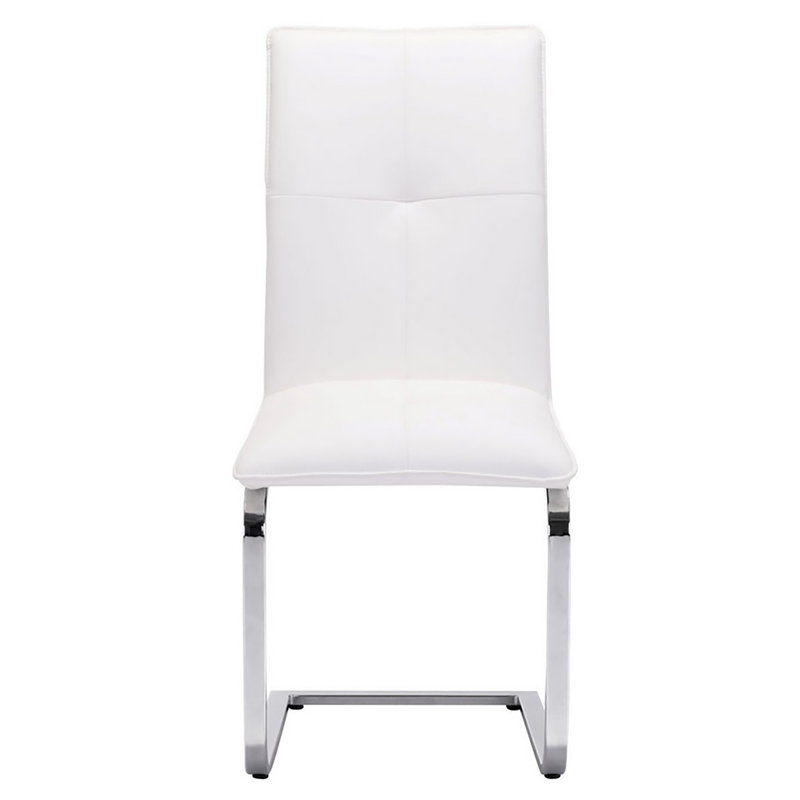 Chaise de salle à manger rembourrée Jackqueline, Blanc