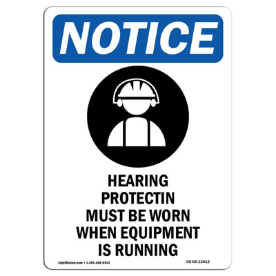 Hearing Protection Sign with Symbol