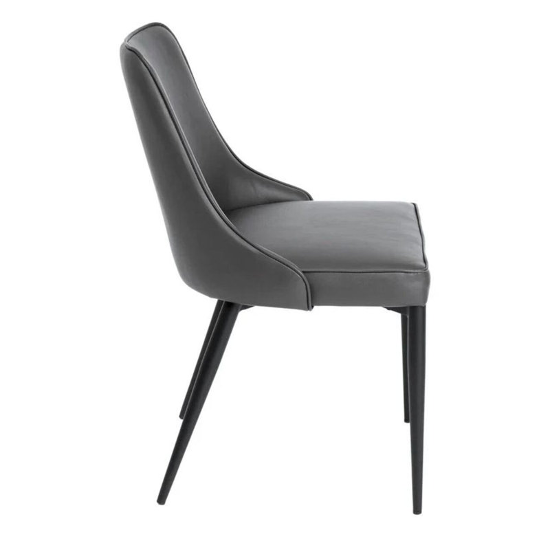 Chaise en cuir Saskatia, Gris