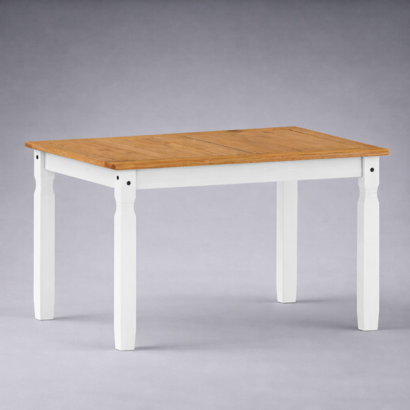 Pine Solid Wood Dining Table, White 