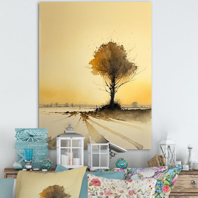 «Golden Hour Tree In The Countryside V», reproduction sur toile