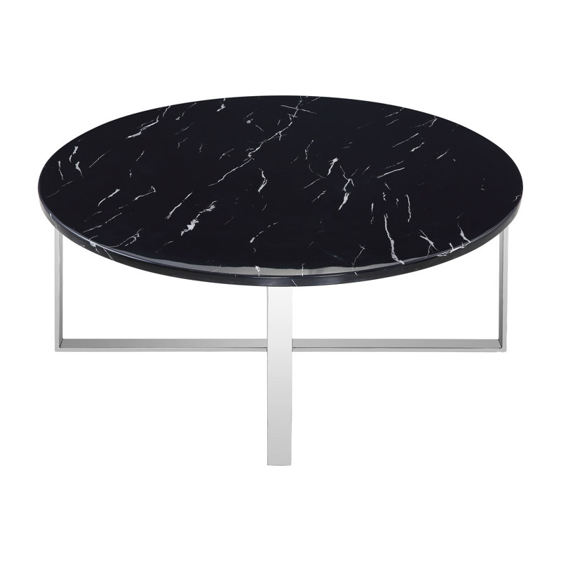 Table basse Rosi, Noir, Argent argent