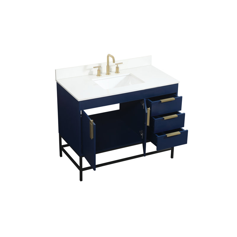 Ensemble de meuble-lavabo simple 42 po Eugene, bleu