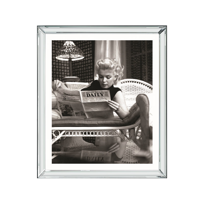 Marilyn Monroe Reading The Newspaper - Print on Wood