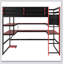 Wood Loft Bed With Desk,Side Storage Rack,Multi-Storage Shelves And RGB Light-2122433733-2122433735