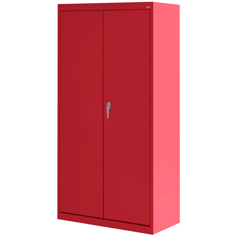 Steel Single Storage Cabinet ( 66'' H x 30'' W x 18'' D), Red