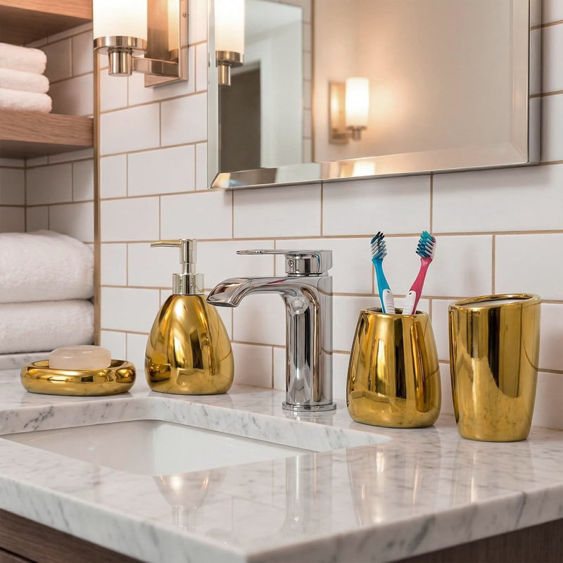 Ensemble d'accessoires de salle de bain 4 pièces
