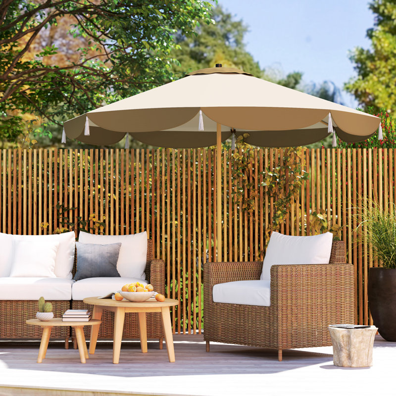 Parasols de patio Upf 50+, acier de polyester 8,7 pi, abat-jour de terrasse moderne