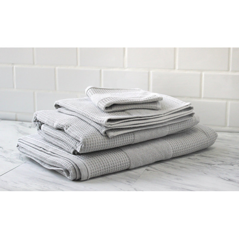 Palco 100% Cotton Plush Waffle Bath Sheet, Gray