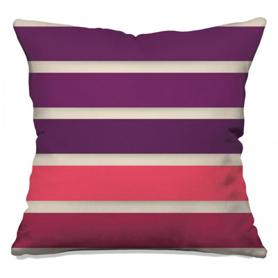 Coussins décoratifs mauves à rayures rouges et mauves