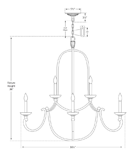 Chapman & Myers Flemish Medium Round Chandelier, Golded Iron