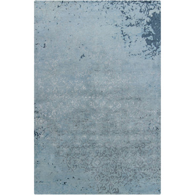 Rupec Blue Abstract Area Rug